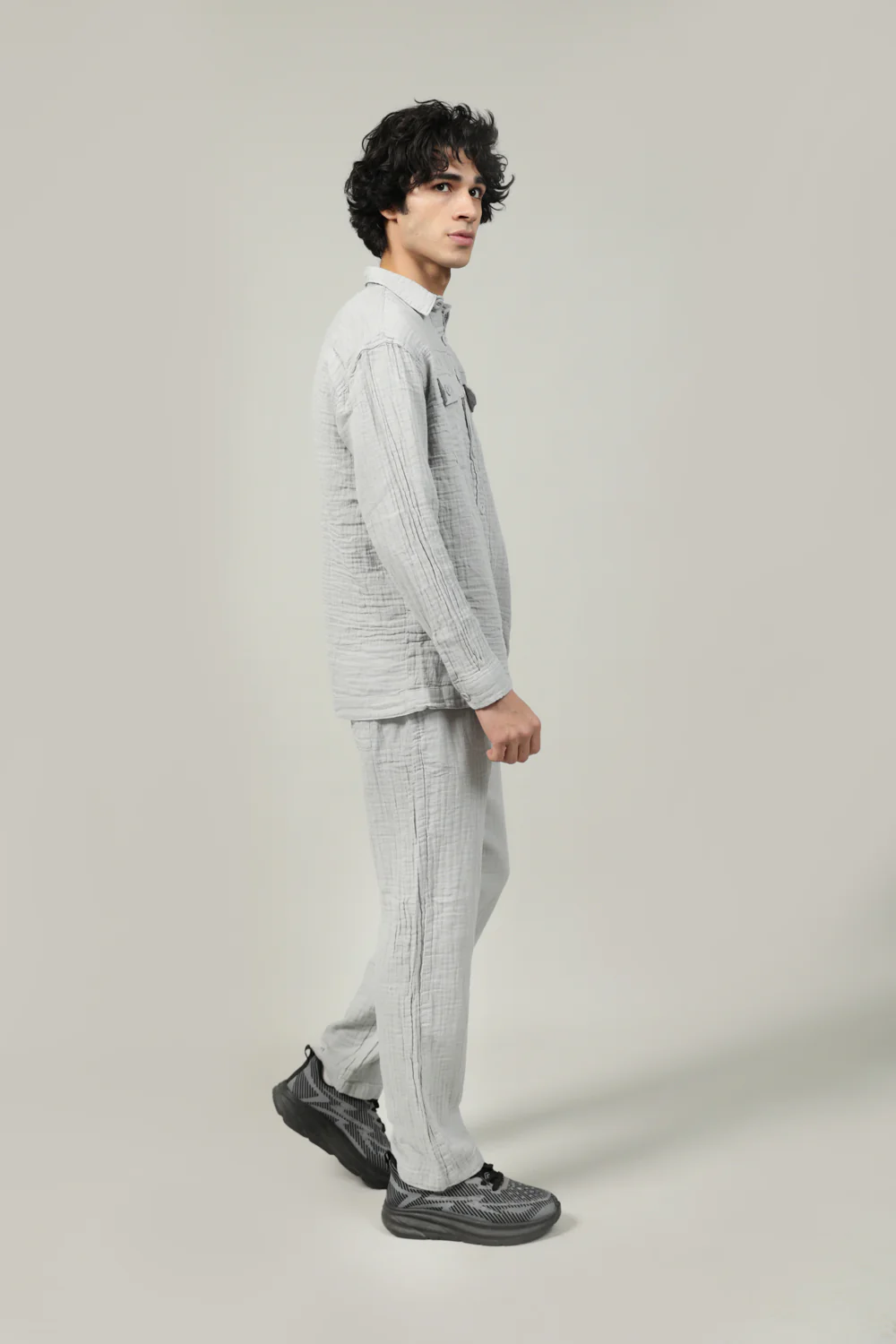 BAGGY FIT BUTTON DOWN RIPPLE SHIRT - Image 4