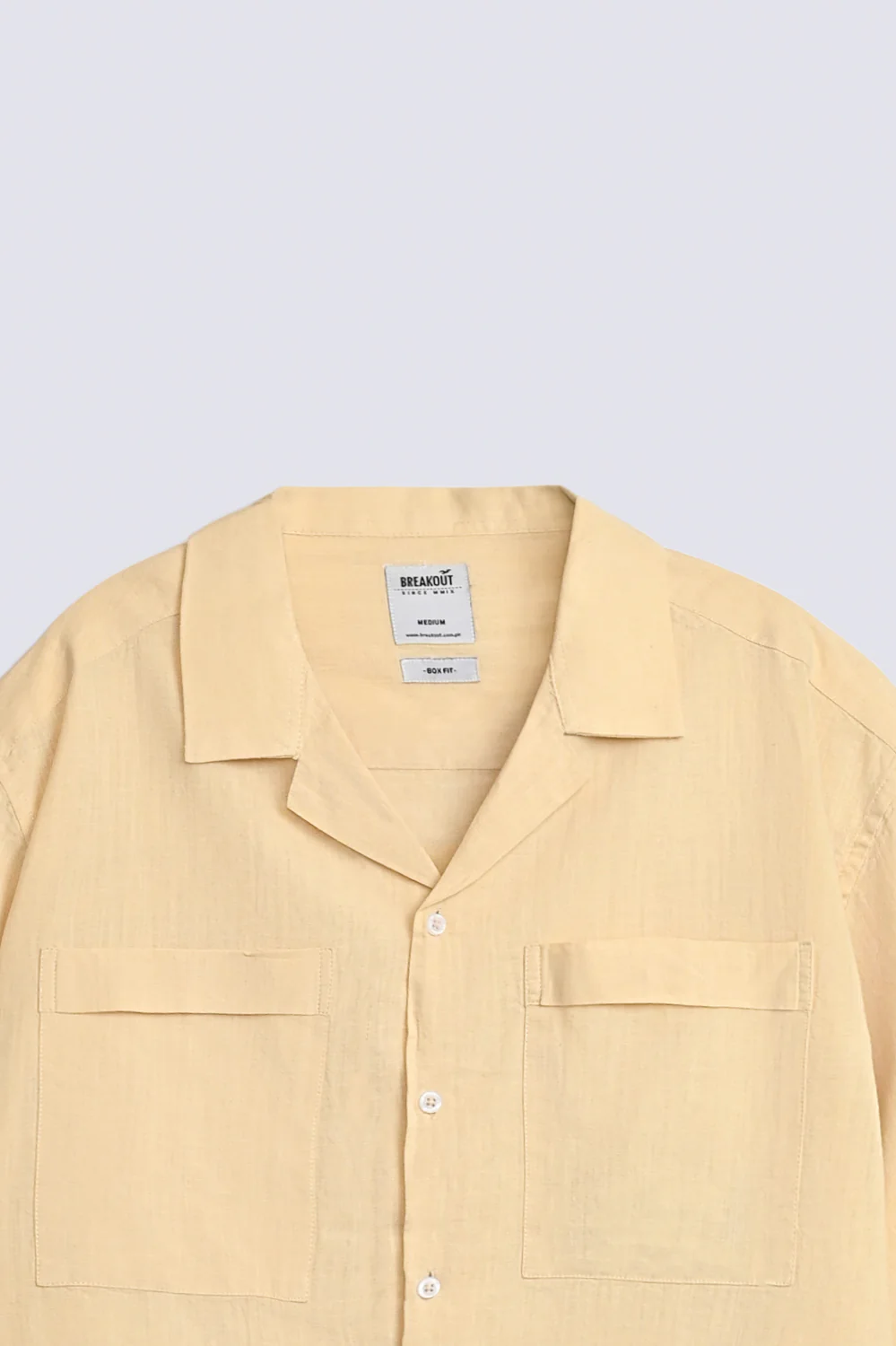 BOXY FIT RESORT COLLAR LINEN SHIRT - Image 3