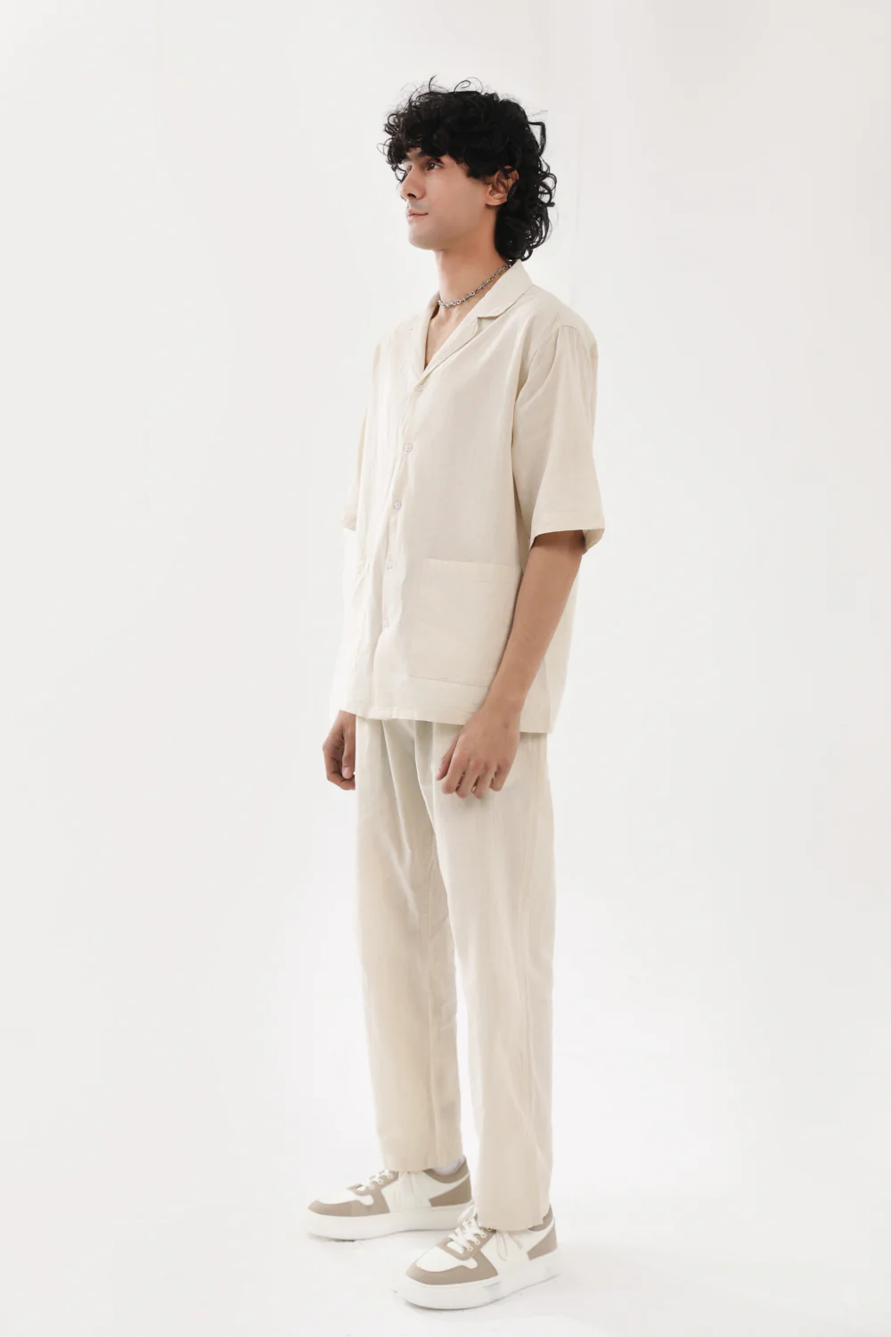 BAGGY FIT RESORT COLLAR LINEN SHIRT - Image 2