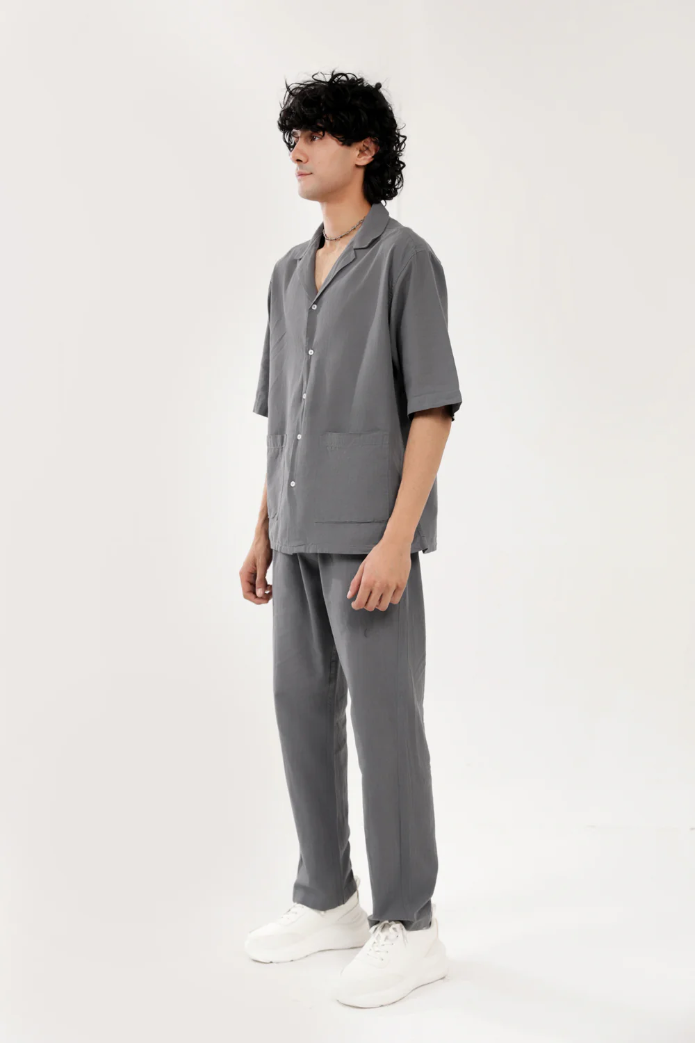 BAGGY FIT RESORT COLLAR LINEN SHIRT - Image 2