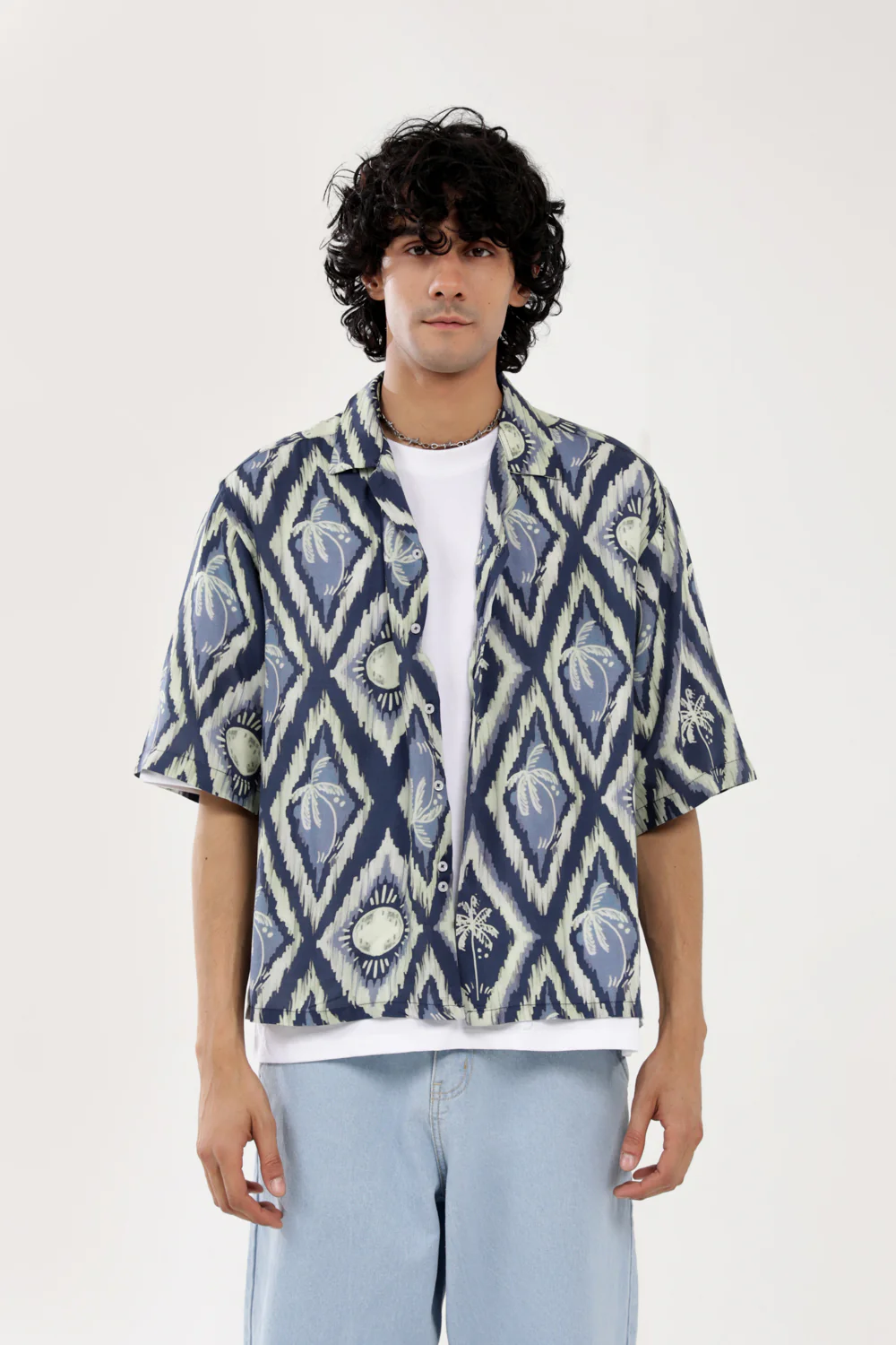 BOXY FIT RESORT COLLAR LINEN SHIRT - Image 2