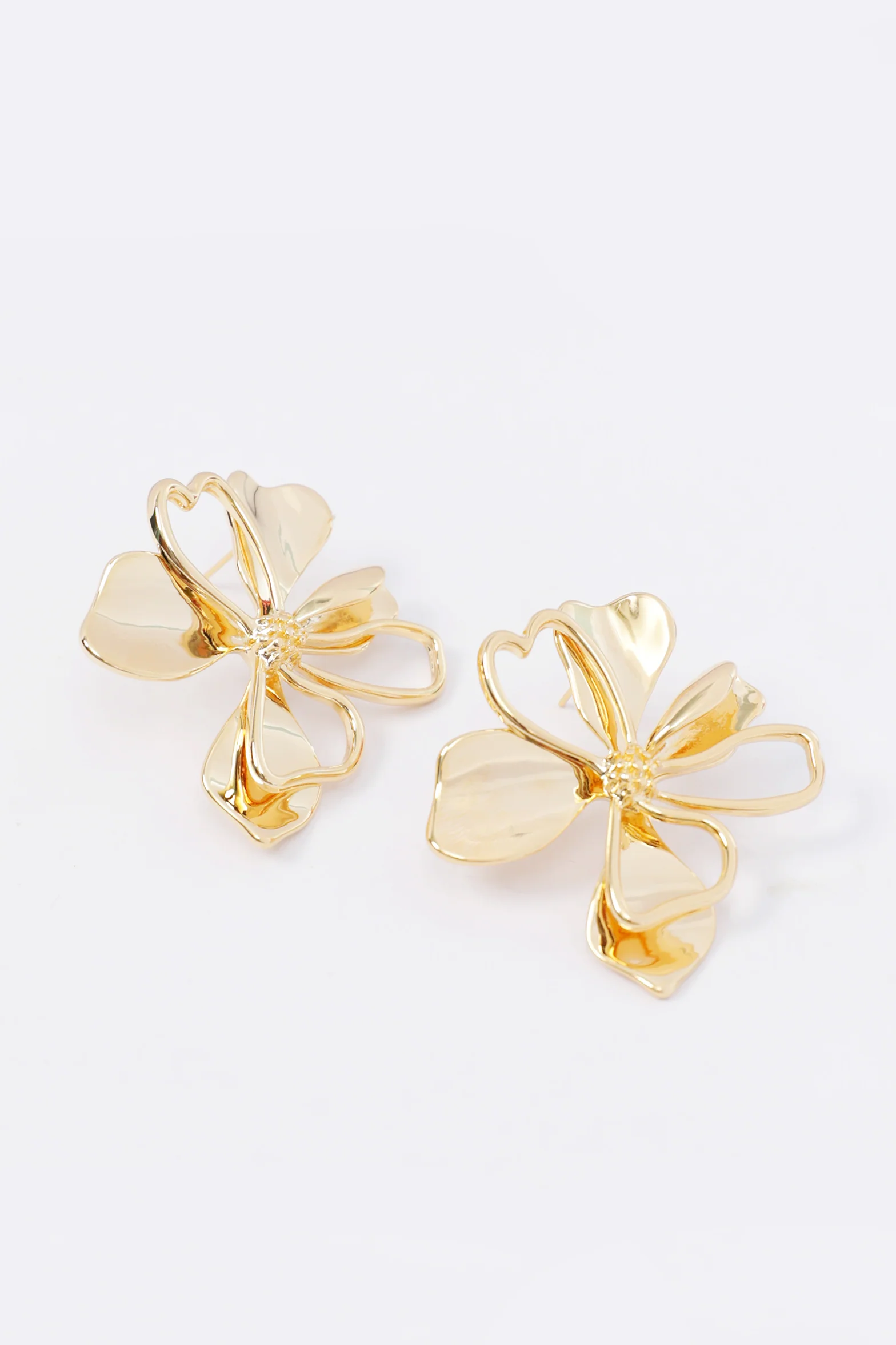 METAL FLOWER EARRINGS - Image 4
