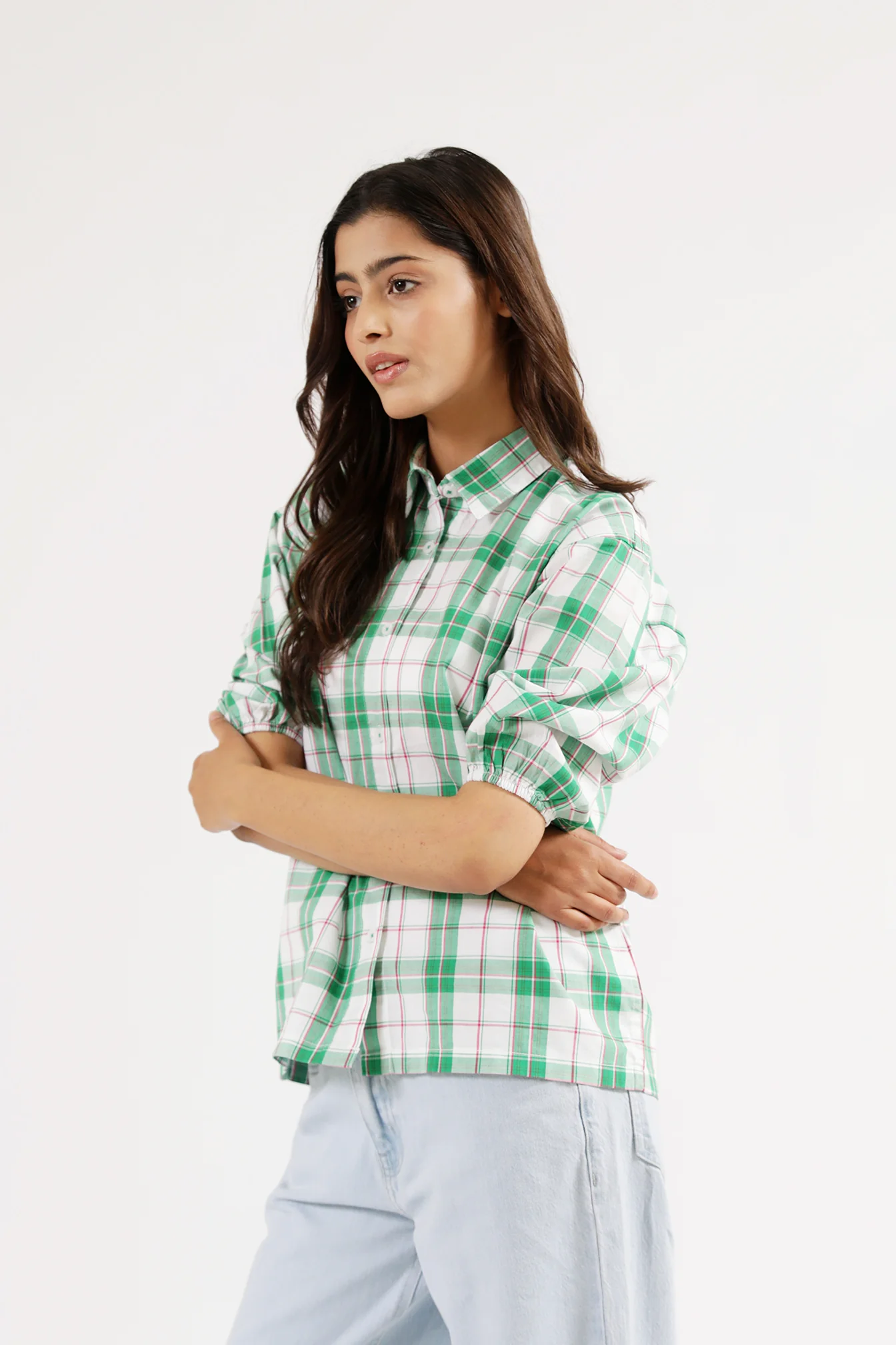 CHECKERED BUTTON DOWN SHIRT - Image 2