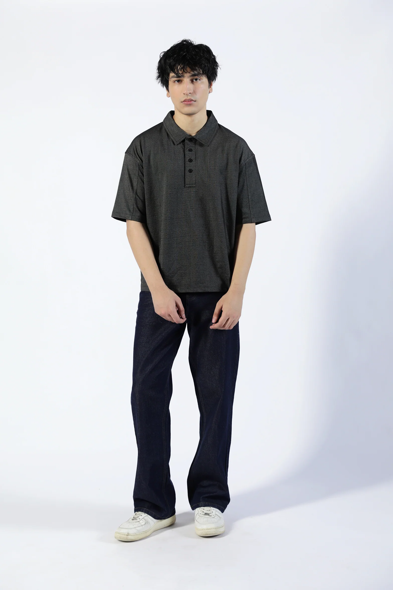 BOXY FIT TEXTURED POLO