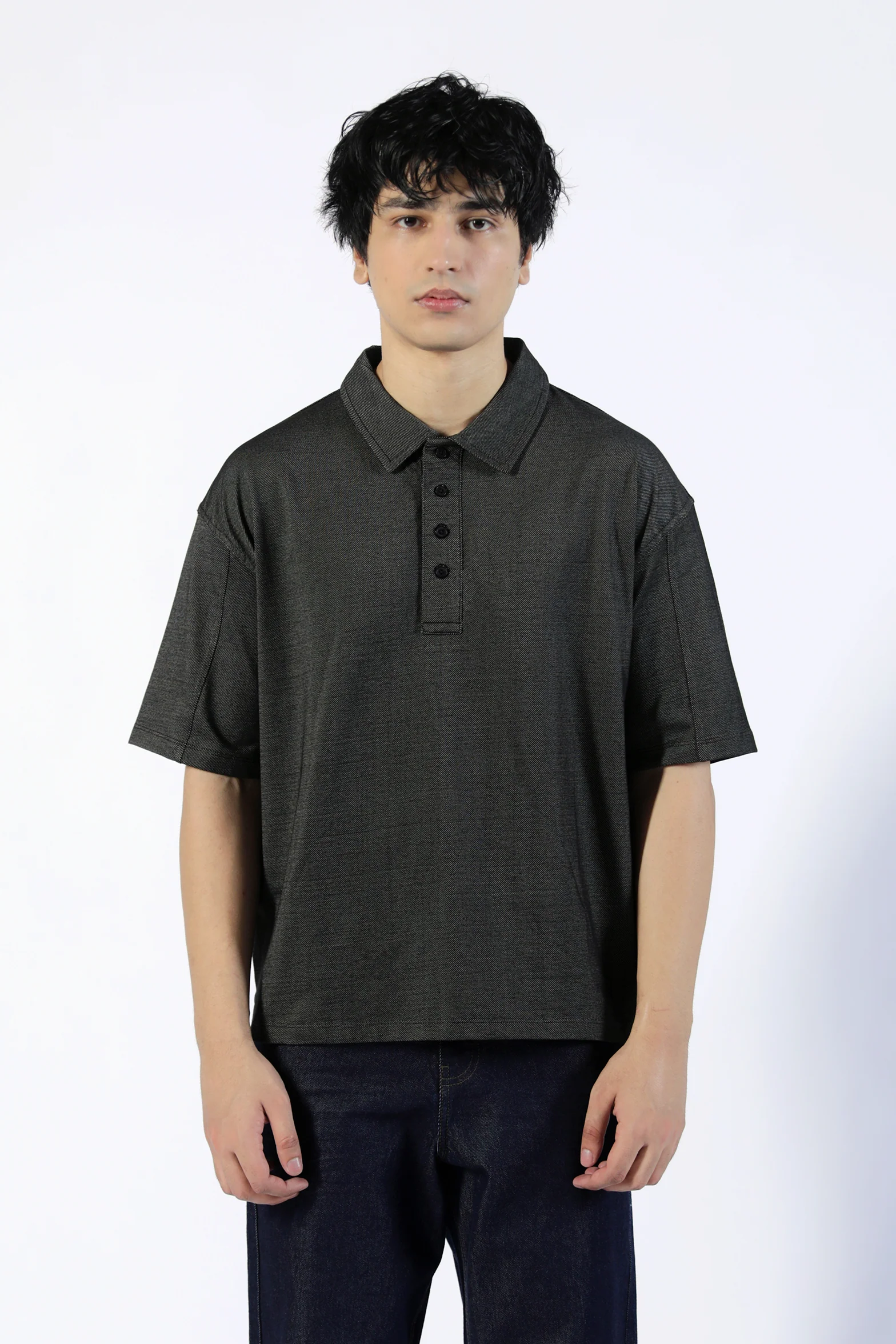 BOXY FIT TEXTURED POLO - Image 2