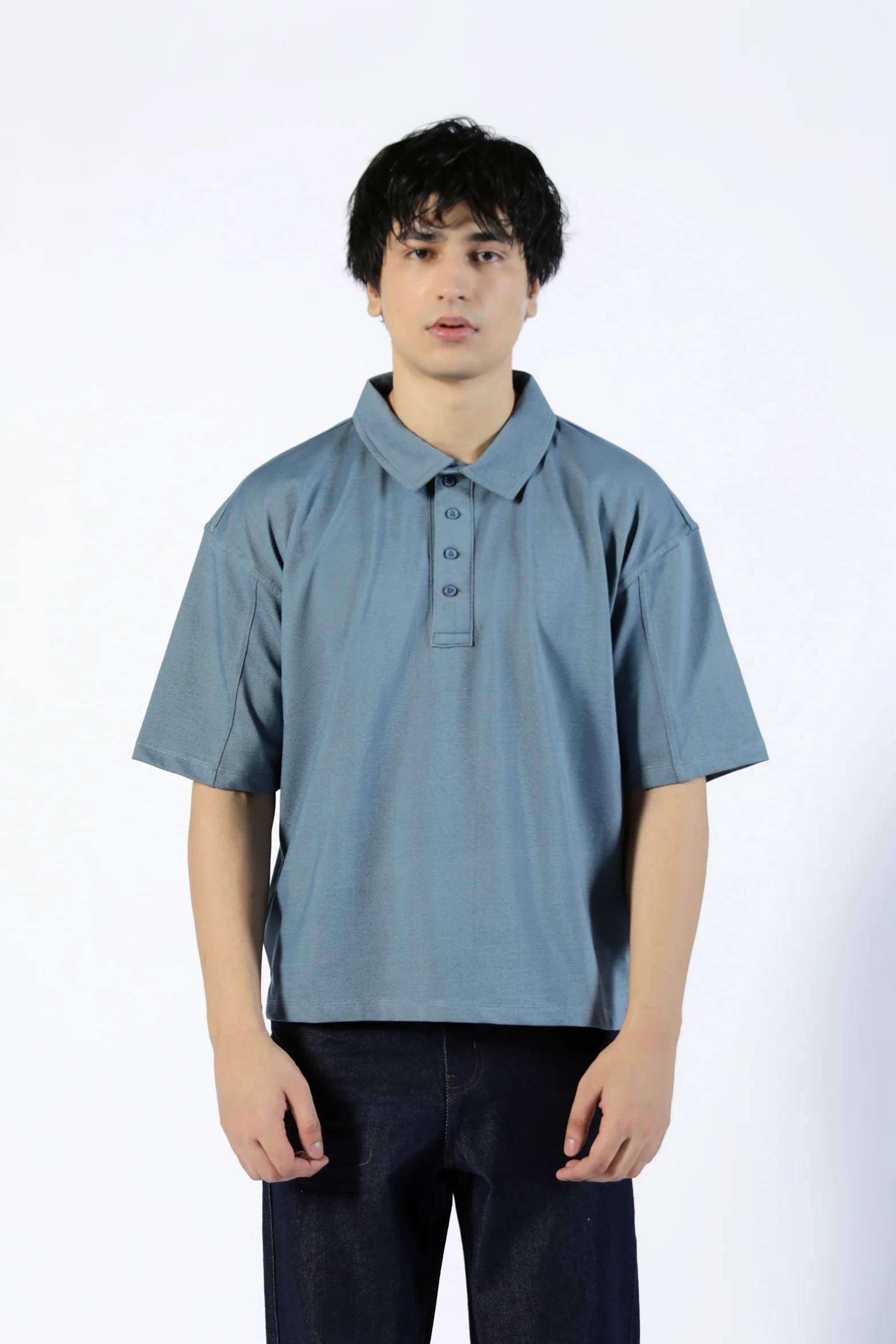 BOXY FIT TEXTURED POLO - Image 2