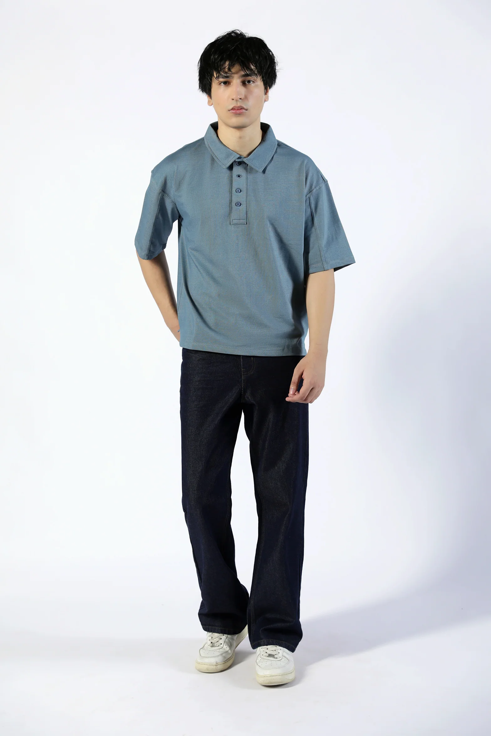 BOXY FIT TEXTURED POLO - Image 5