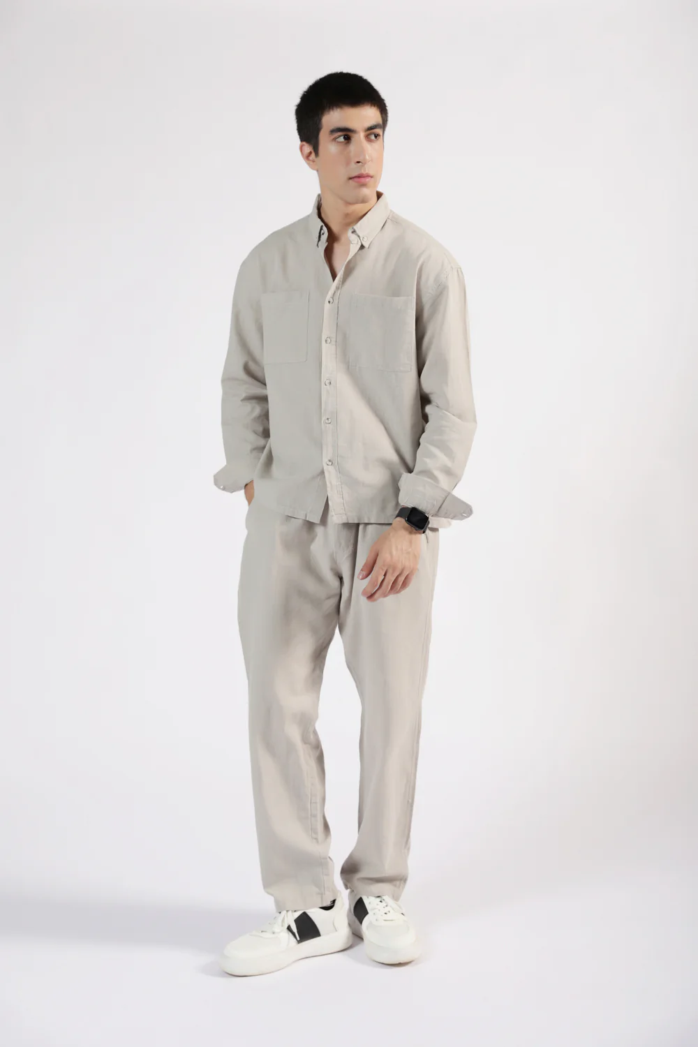 BOXY FIT LINEN SHIRT - Image 3