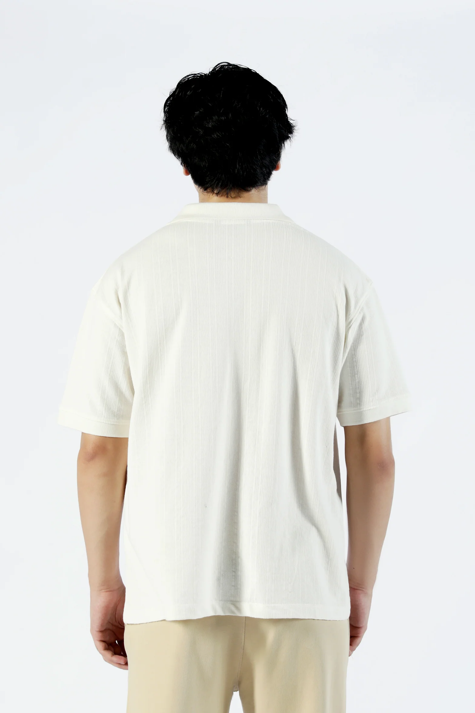BAGGY FIT TEXTURED JOHNNY COLLAR POLO - Image 5