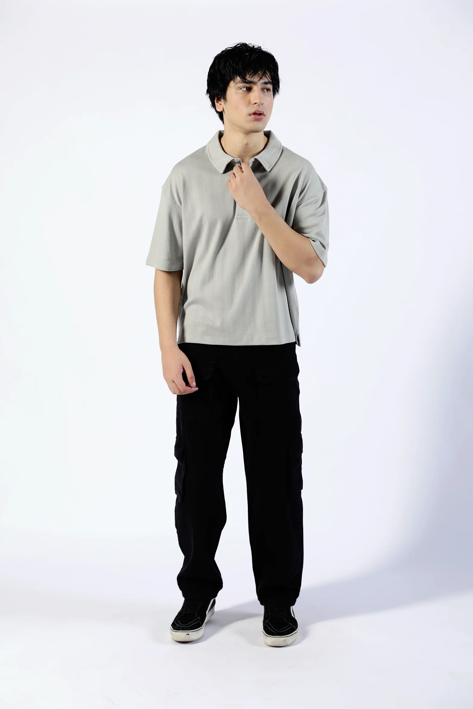 BOXY FIT TEXTUTRED POLO - Image 5