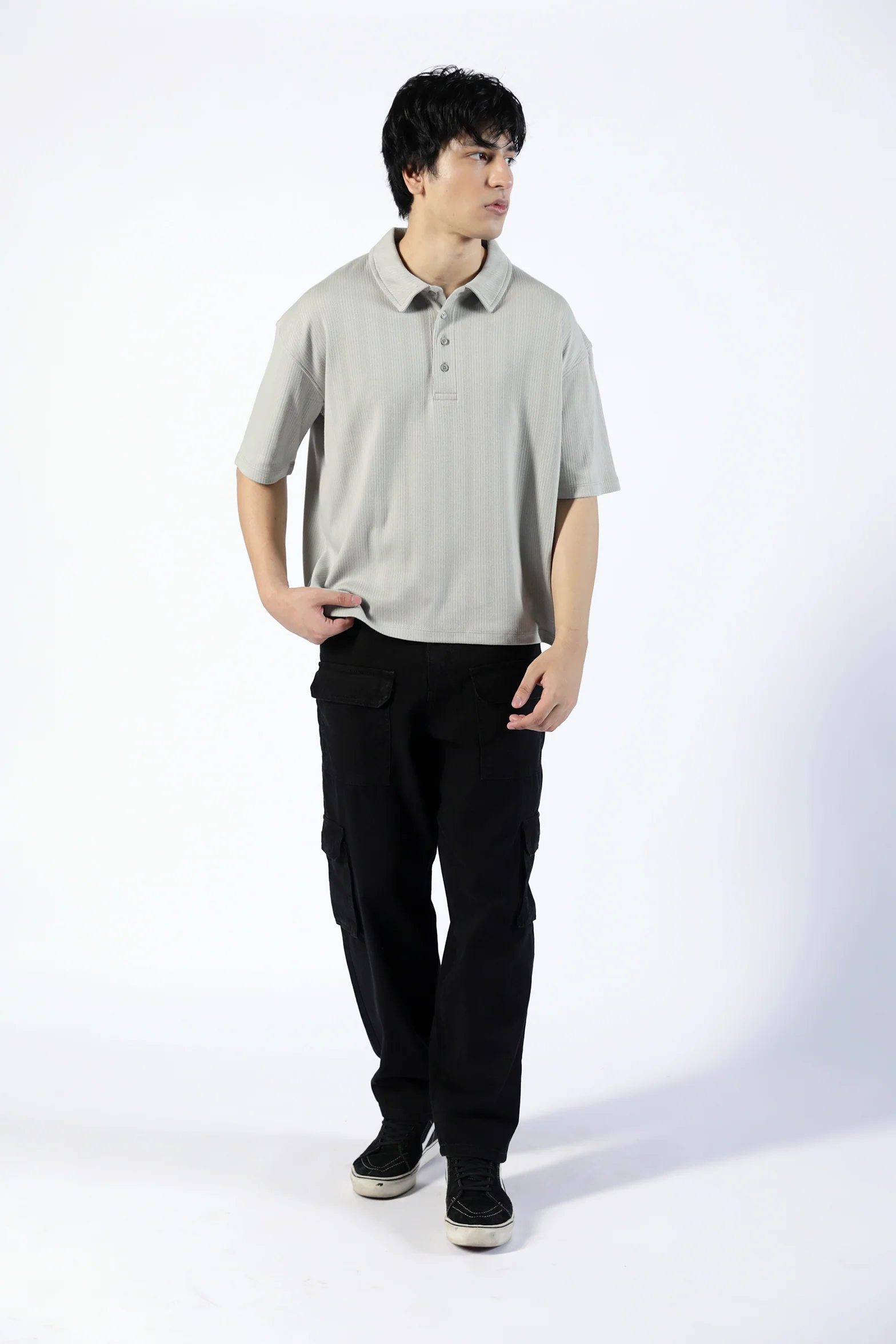 BOXY FIT TEXTUTRED POLO - Image 6