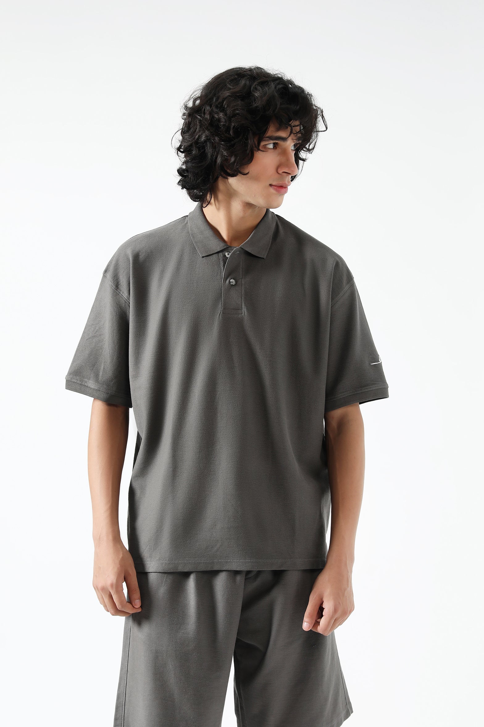 BAGGY FIT TEXTURED POLO - Image 4