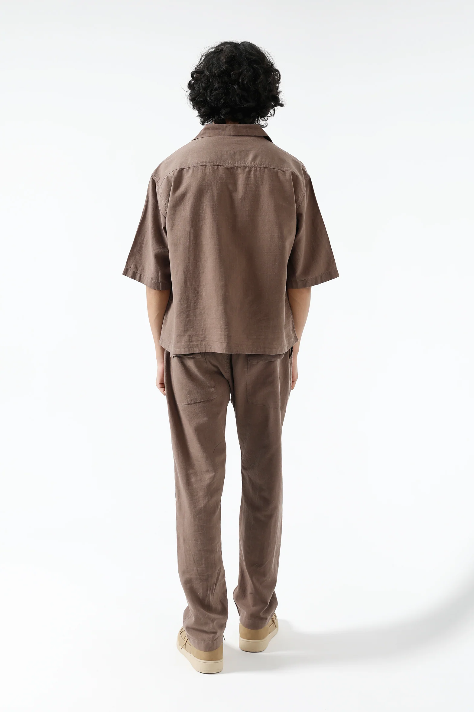 BOXY FIT RESORT COLLAR LINEN SHIRT - Image 4