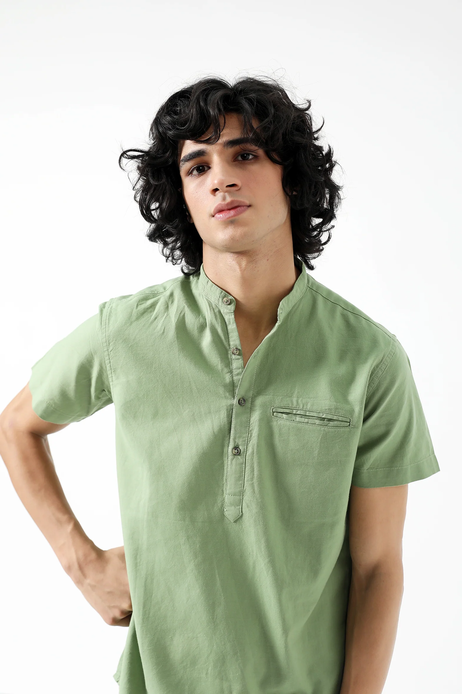 MANDARIN COLLAR SHIRT - Image 3