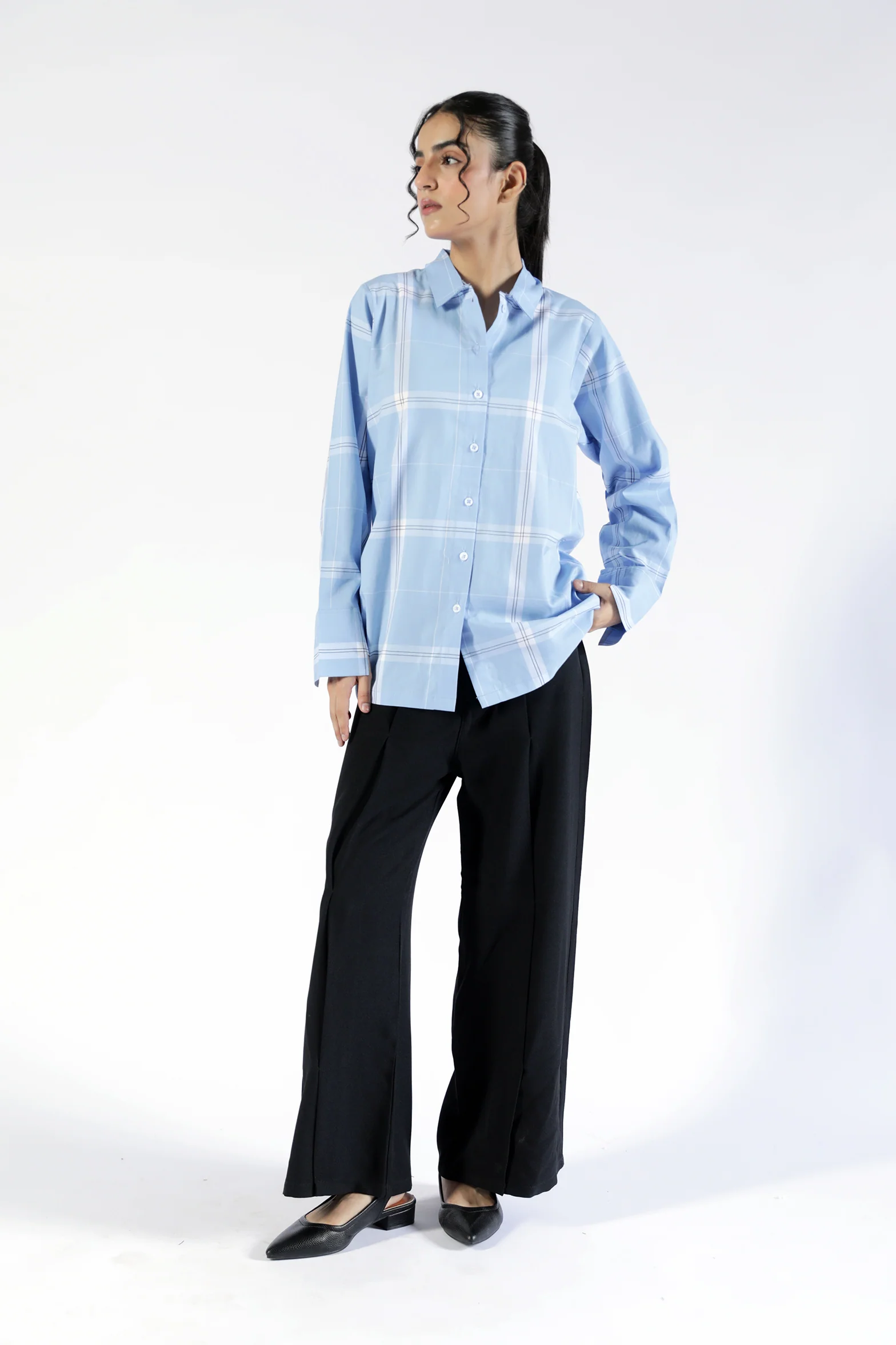 CHECKERED BUTTON DOWN SHIRT - Image 4