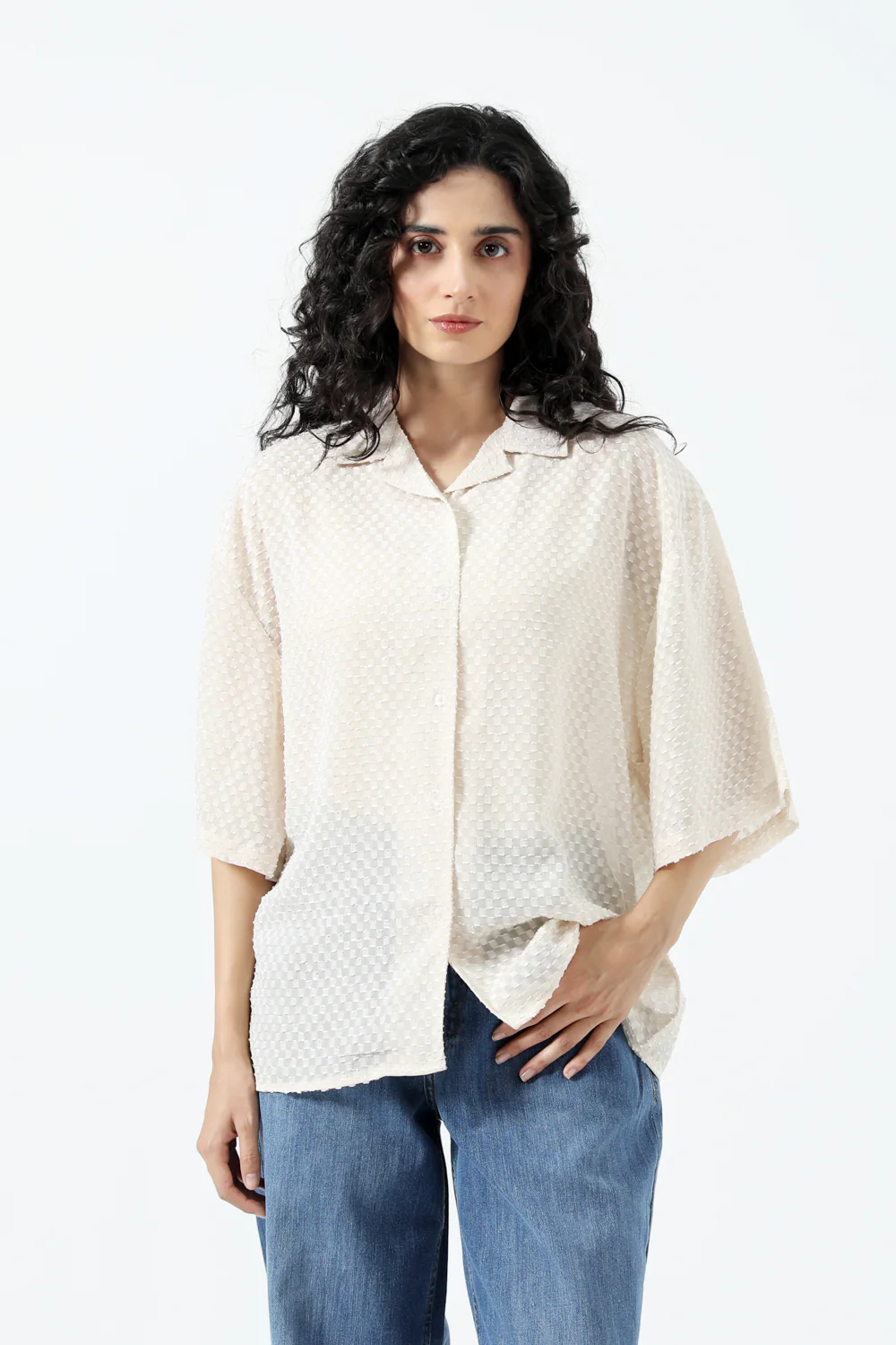 TEXTURED BUTTON DOWN SHIRT - Image 4