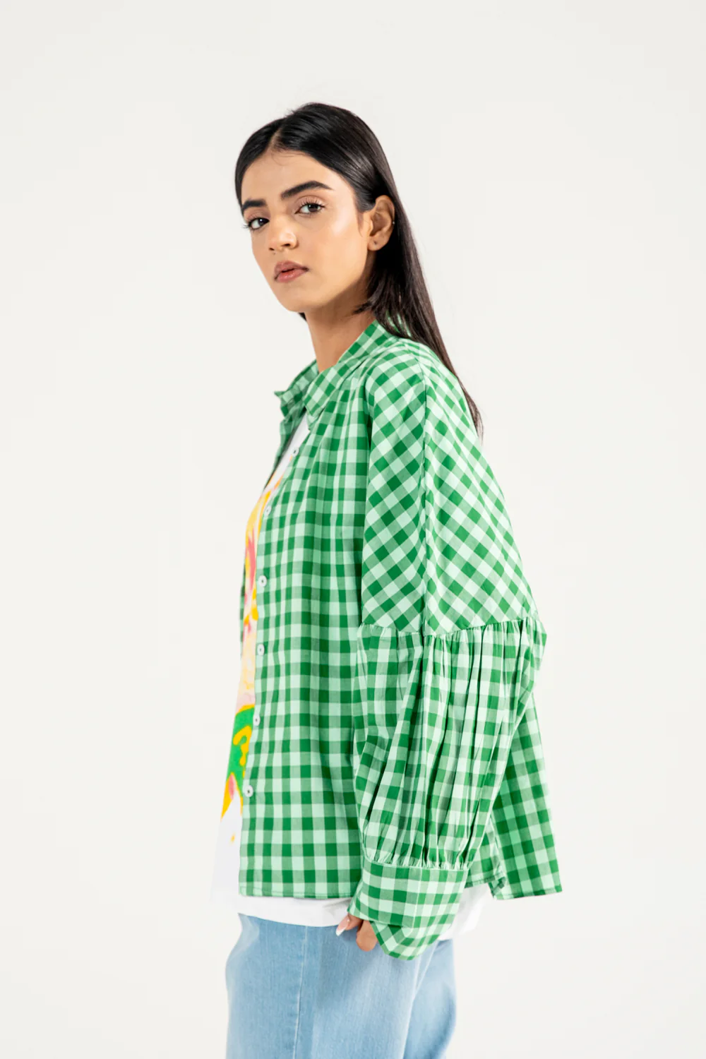 CHECKERED BUTTON DOWN TOP - Image 2