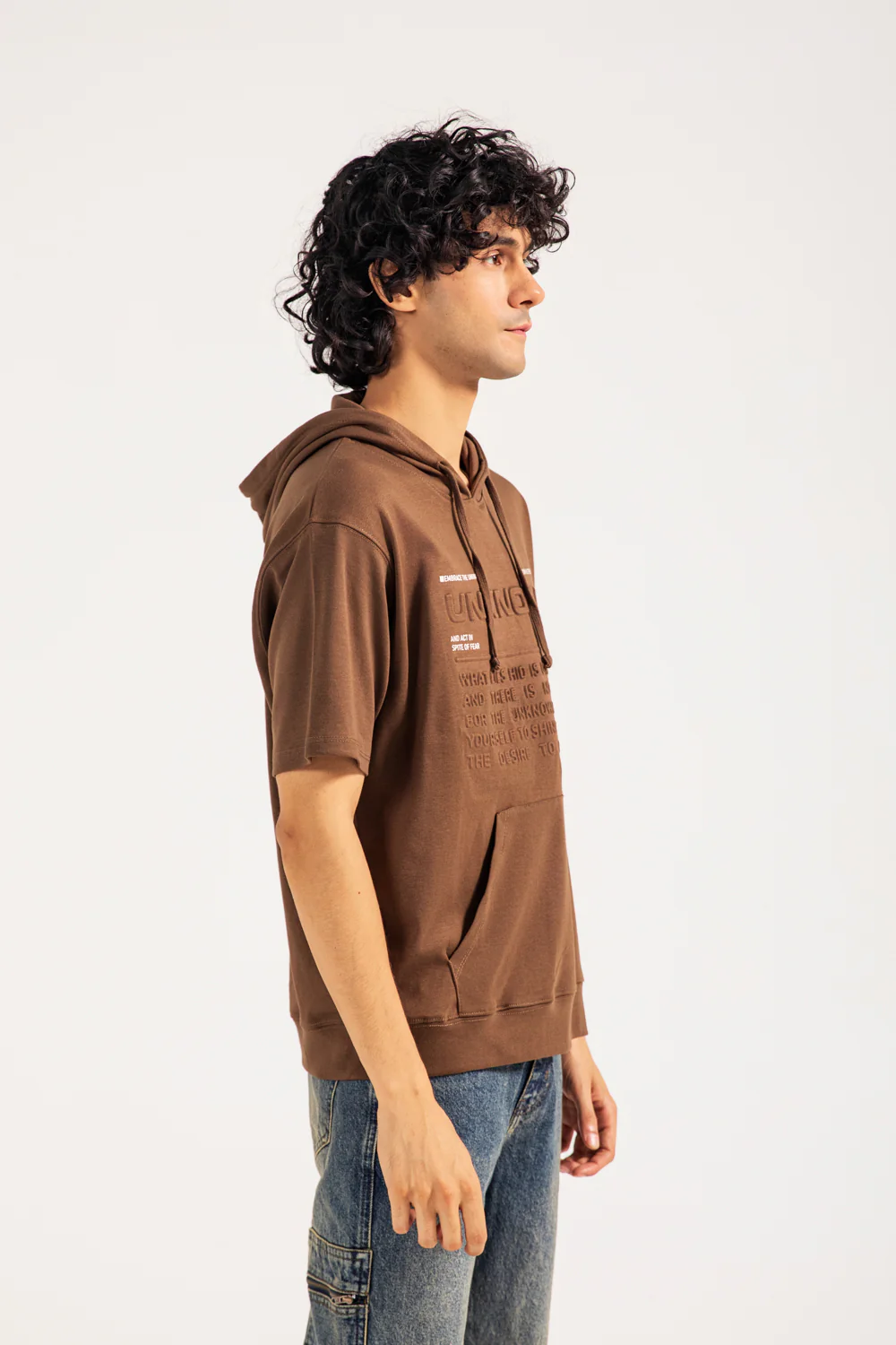 BOXY FIT EMBOSSED GRAPHIC HOODIE TEE - Image 4