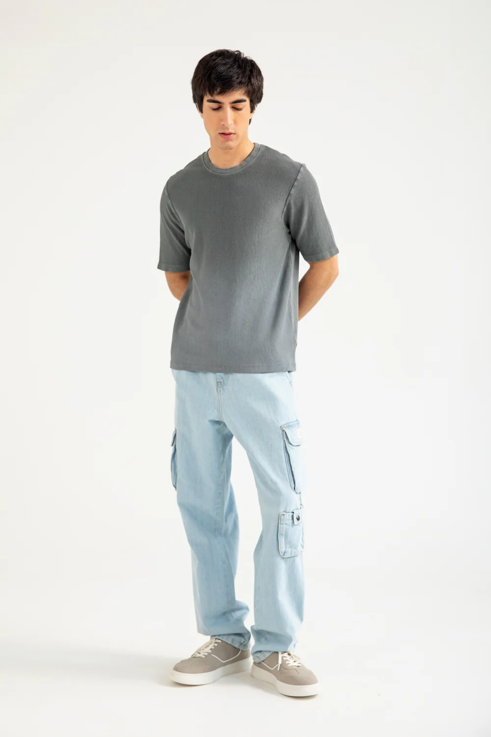 WASHED EFFECT TEXTURED TEE - Image 4