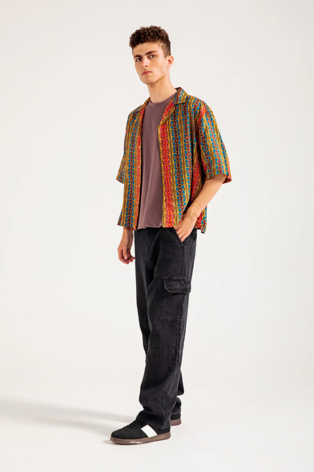 RESORT COLLAR PRINTED BOXY FIT SHIRT - Image 4