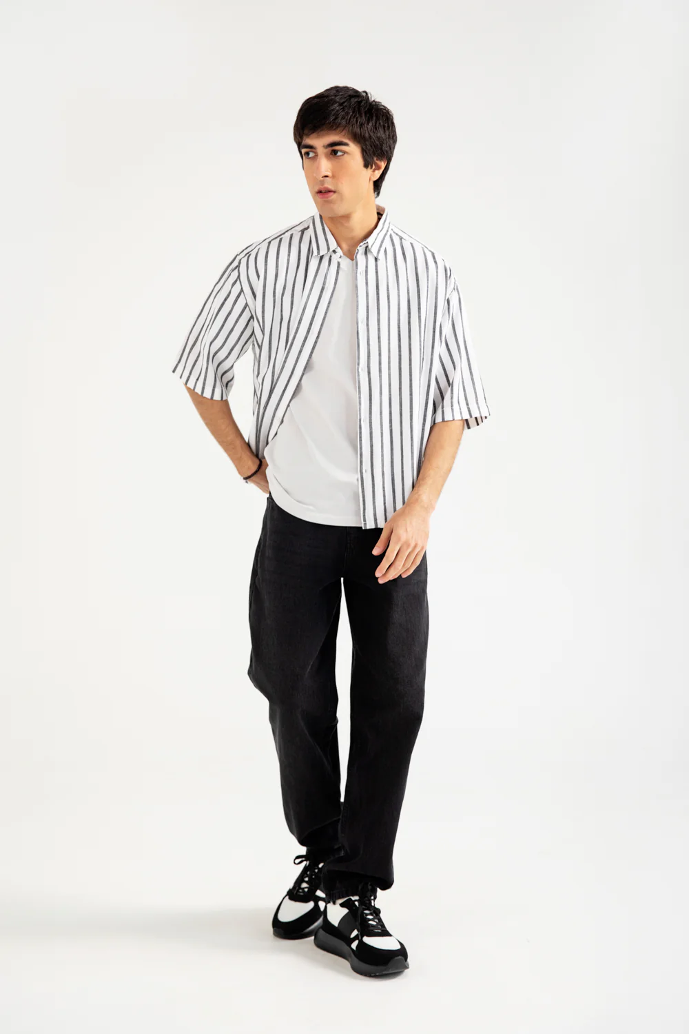 BOXY FIT LINEN STRIPER SHIRT - Image 3