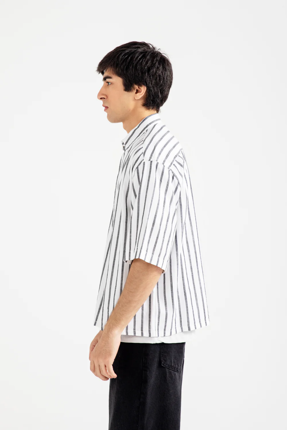 BOXY FIT LINEN STRIPER SHIRT - Image 4