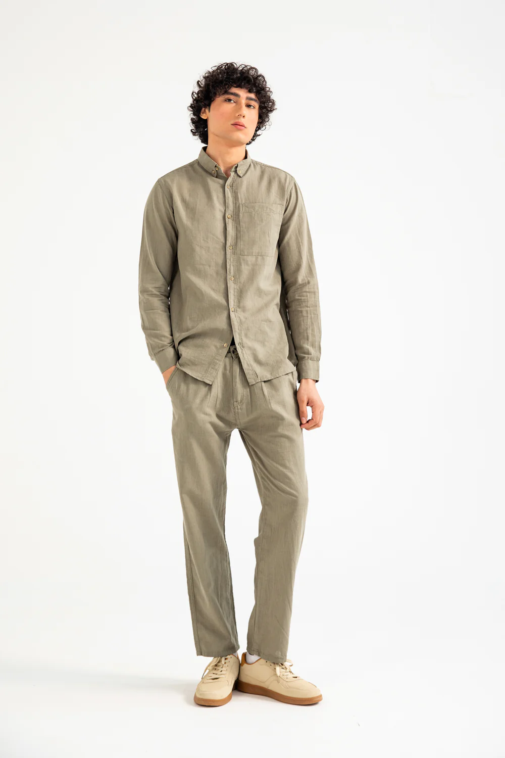 BAGGY FIT LINEN TROUSER