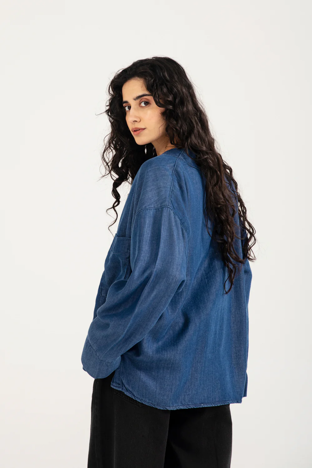 BUTTON DOWN DENIM TOP - Image 2