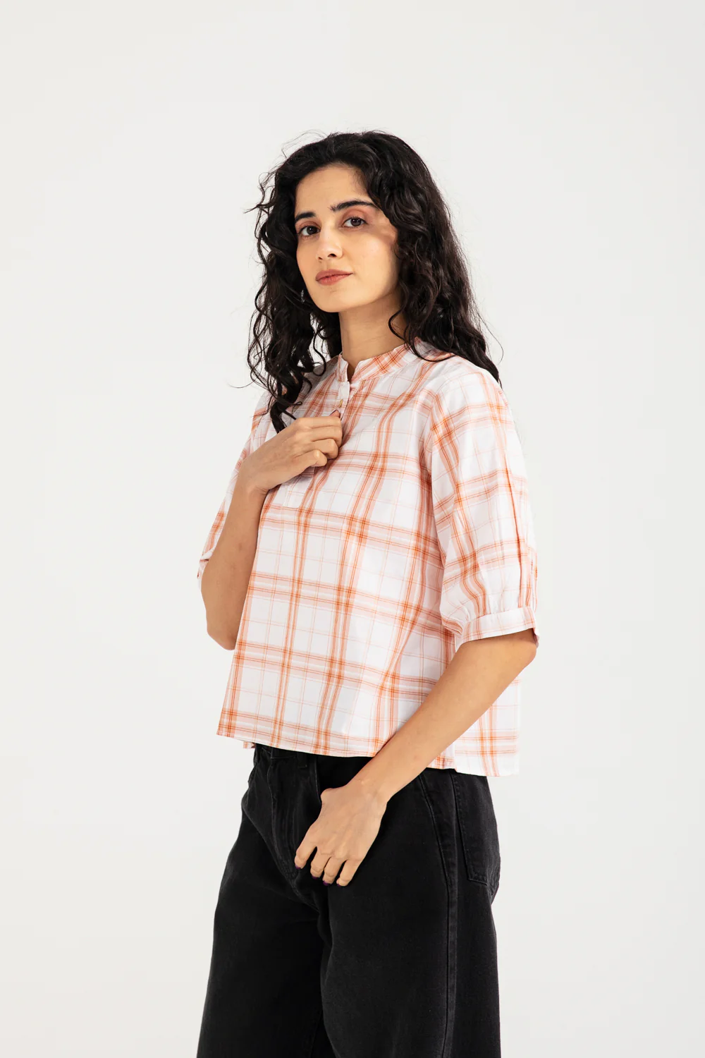 CHECKERED CROPPED TOP - Image 2