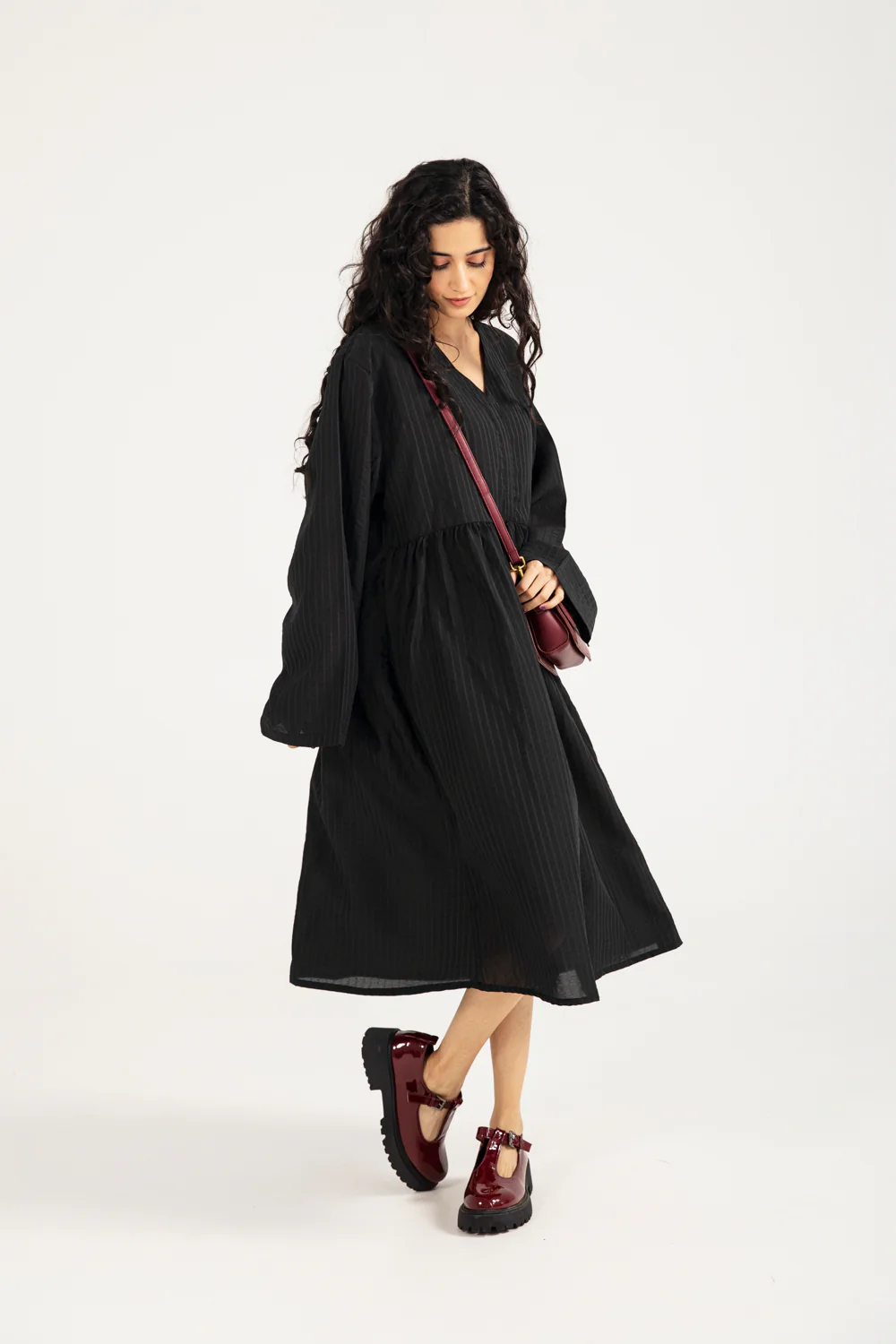 TEXTURED LONG DRESS - Image 3