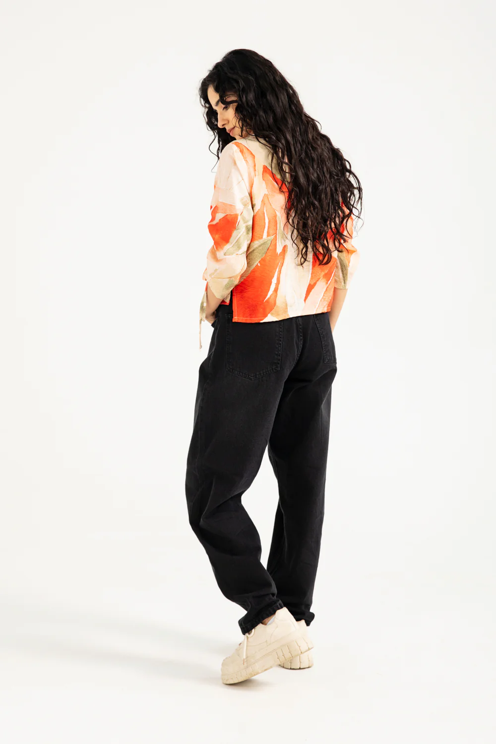 PRINTED TOP WITH SLEEVE DETAIL - Image 4