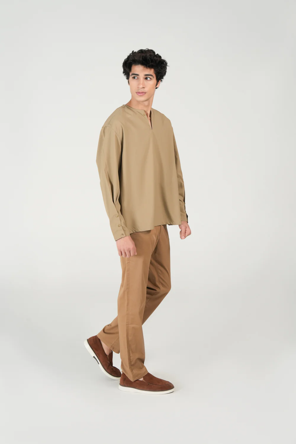 BAGGY FIT KURTA SHIRT WITH CUFF PLACKET DETAIL - Image 2