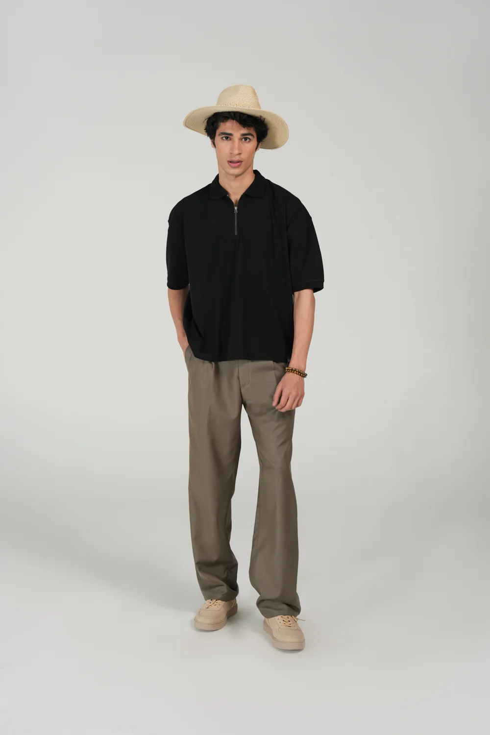 BOXY FIT ZIP PLACKET POLO