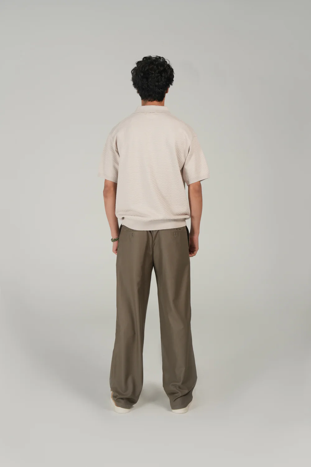 RELAXED FIT TEXTURED KNITTED POLO - Image 3