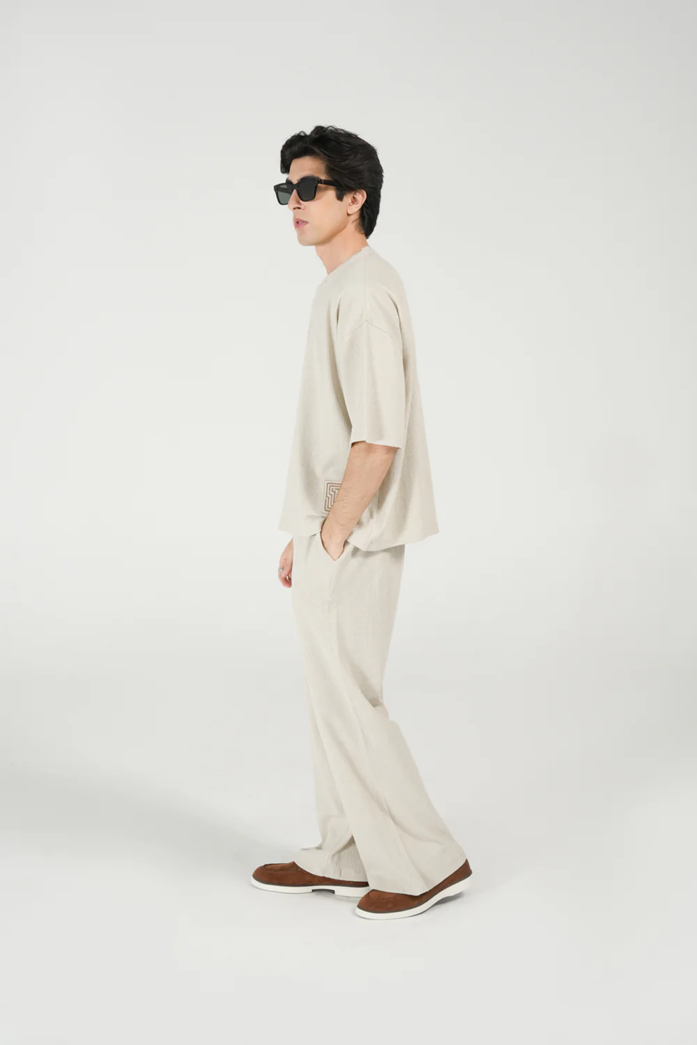 BOXY FIT TEXTURED HENLEY - Image 3