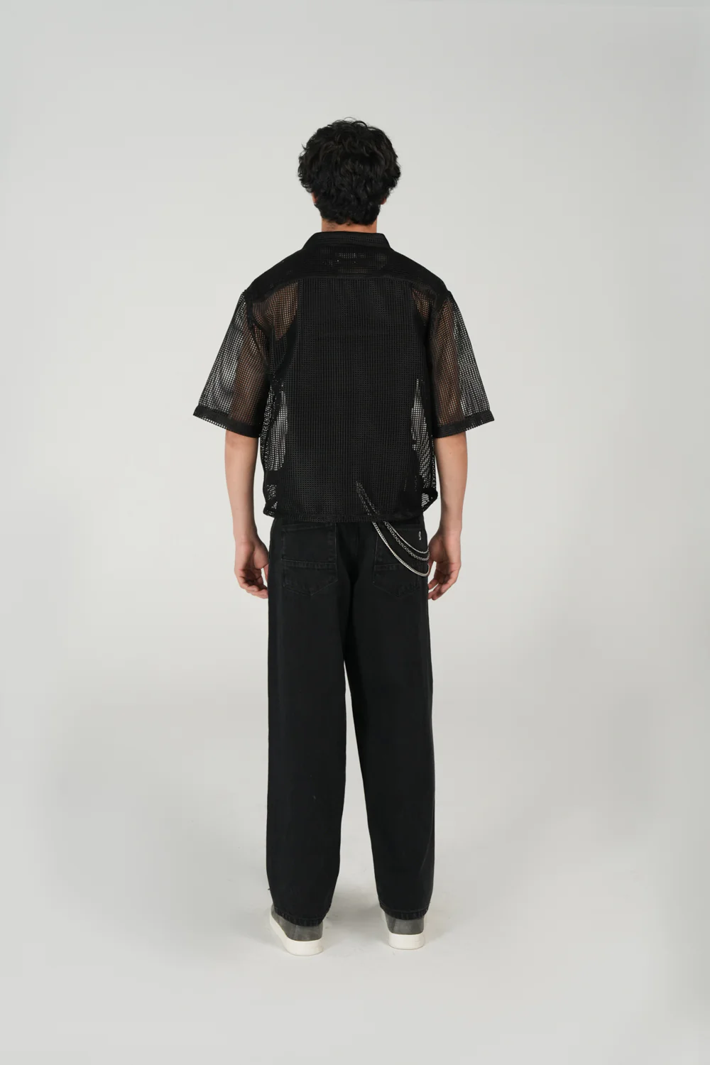 BOXY FIT REOSRT COLLAR MESH SHIRT - Image 10