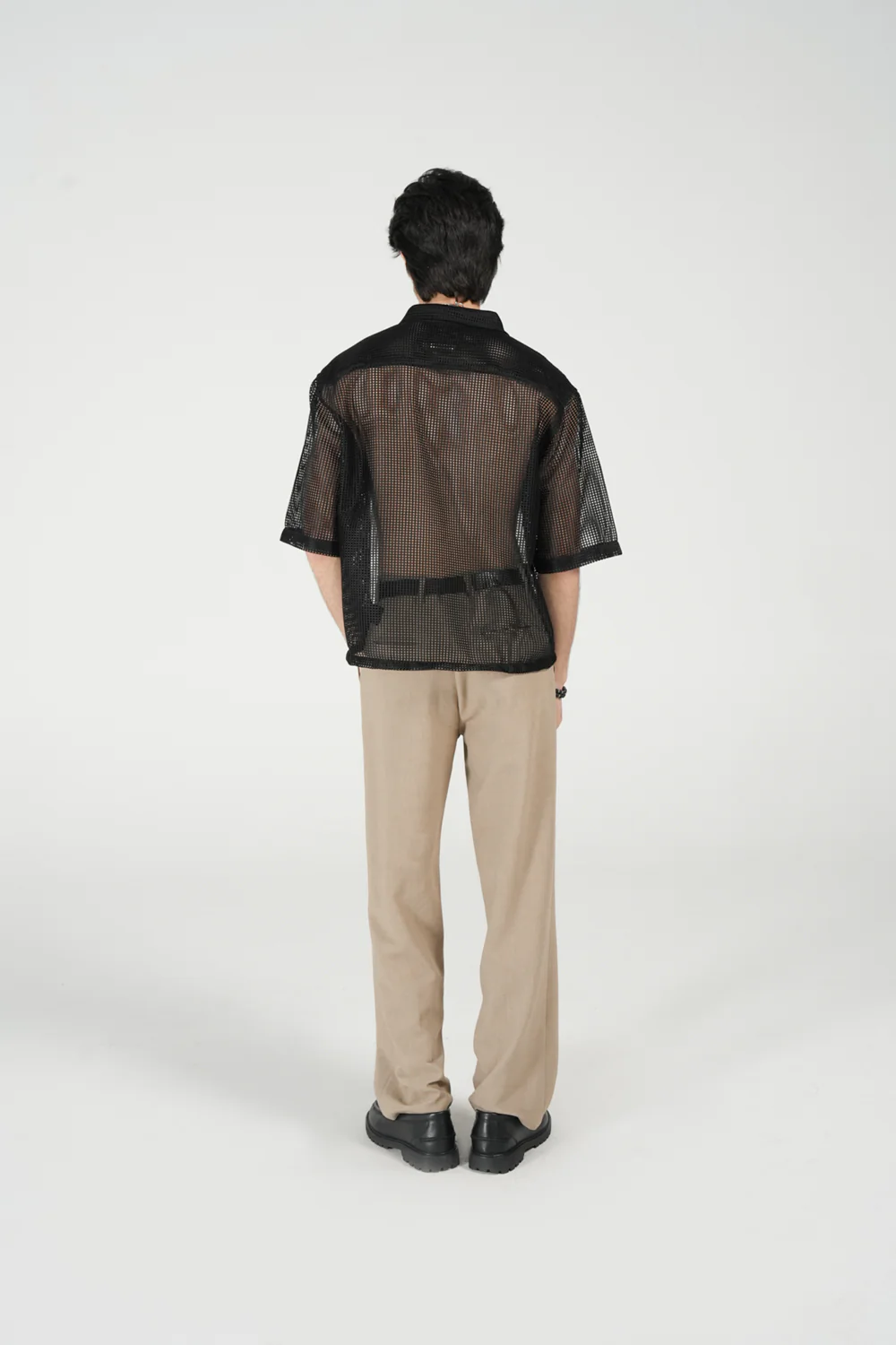 BOXY FIT REOSRT COLLAR MESH SHIRT - Image 4