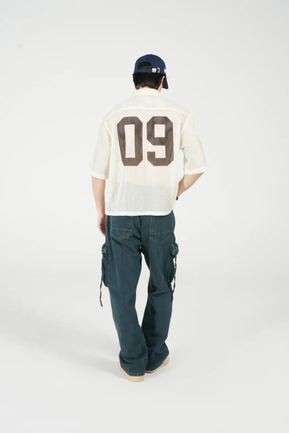 BOXY FIT RESORT COLLAR MESH SHIRT - Image 3