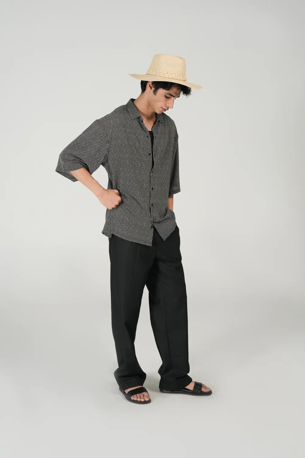 BAGGY FIT TEXTURED STRIPED SHIRT - Image 4