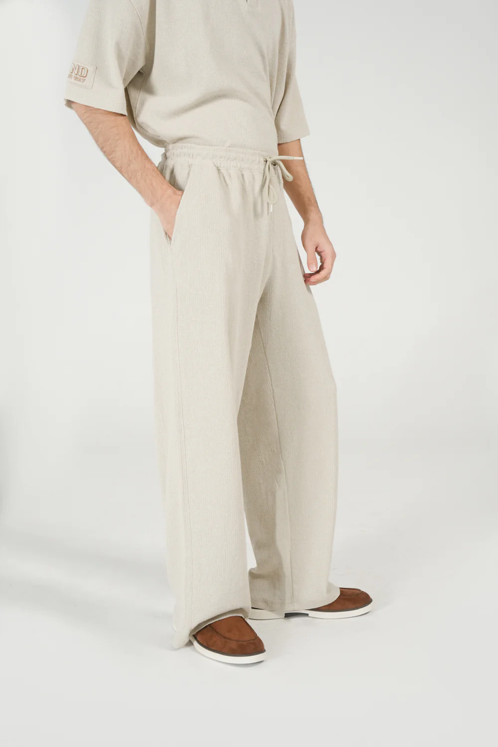 BAGGY FIT TEXTURED TROUSER - Image 3