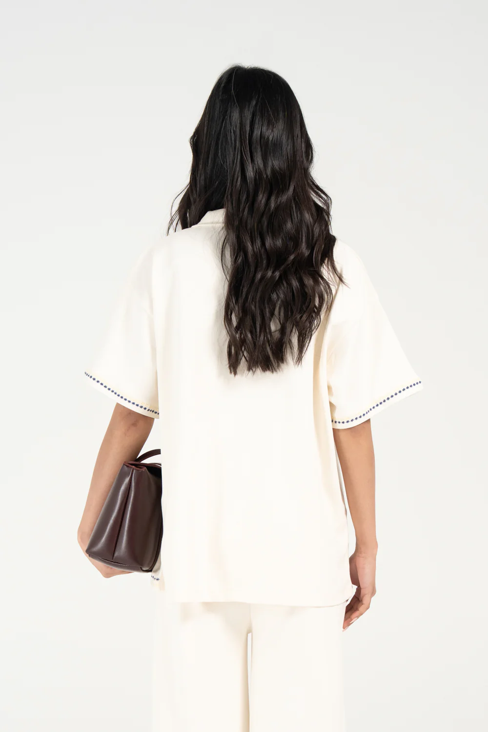 EMBROIDERED BUTTON DOWN KNIT TOP - Image 3