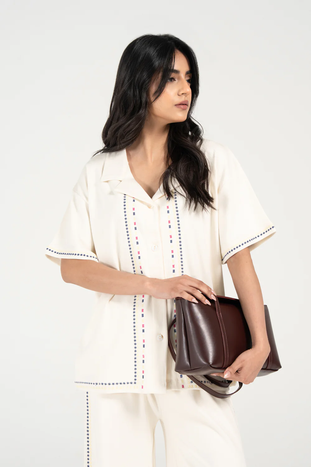 EMBROIDERED BUTTON DOWN KNIT TOP - Image 4