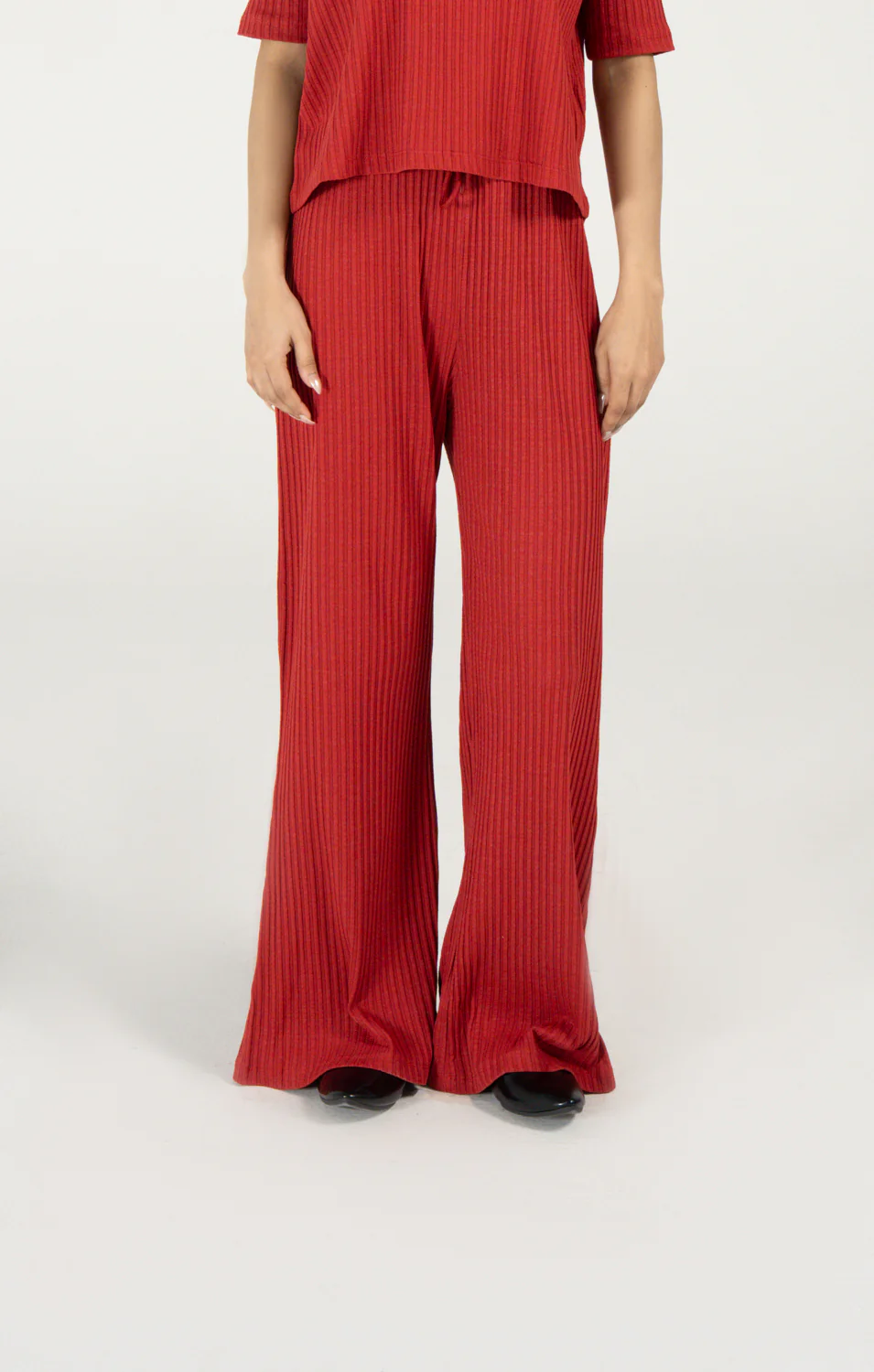 TEXTURED WIDE LEG TROUSER
