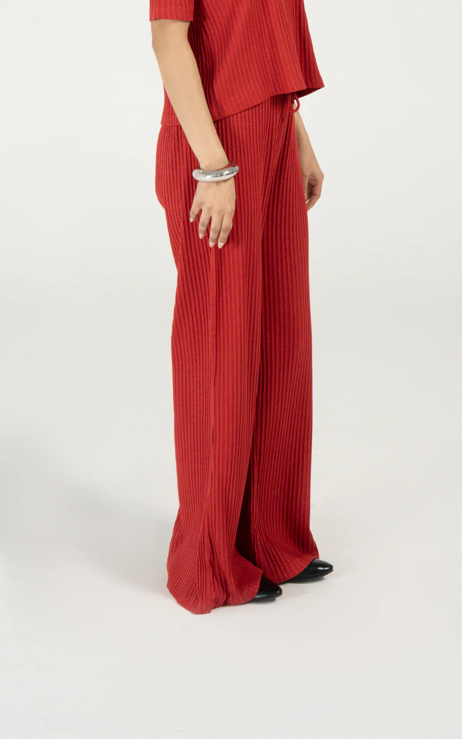 TEXTURED WIDE LEG TROUSER - Image 2