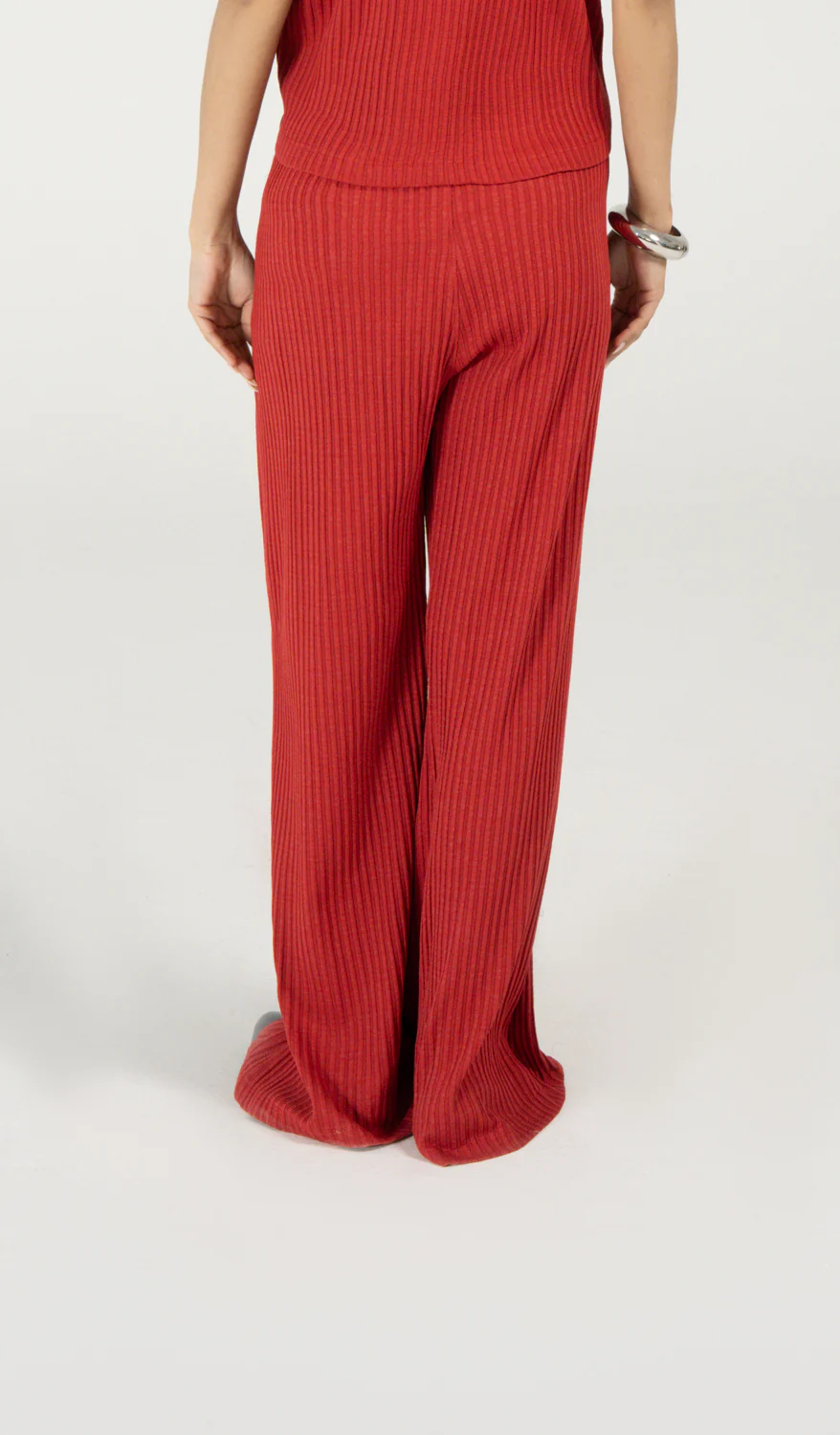 TEXTURED WIDE LEG TROUSER - Image 3