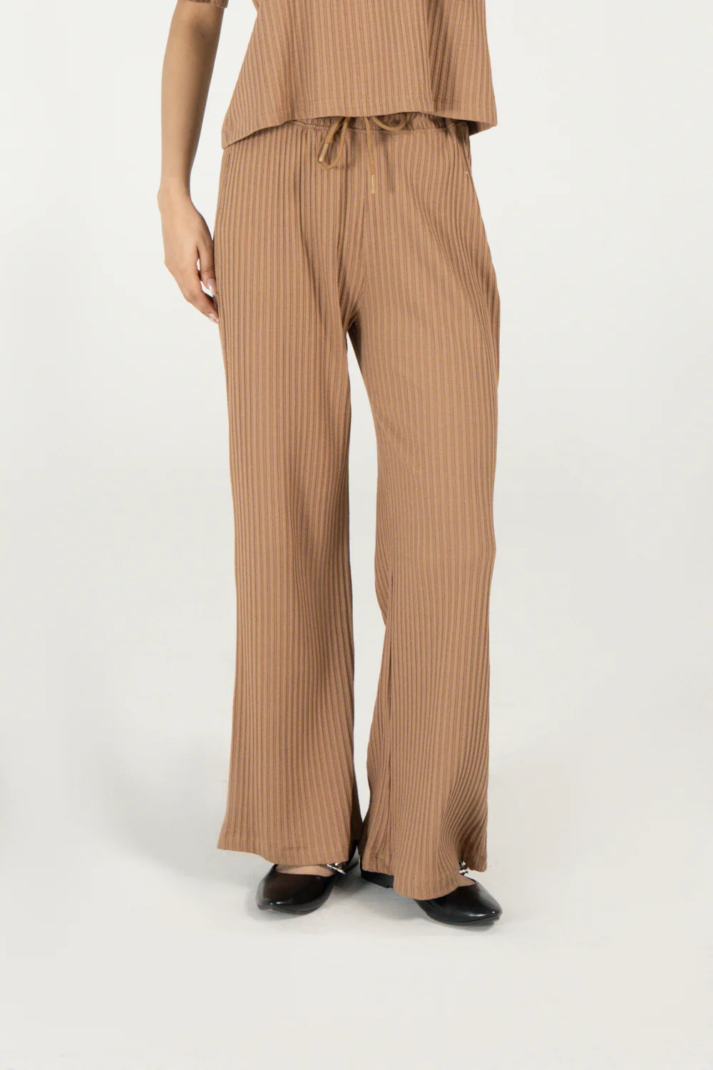 TEXTURED WIDE LEG TROUSER