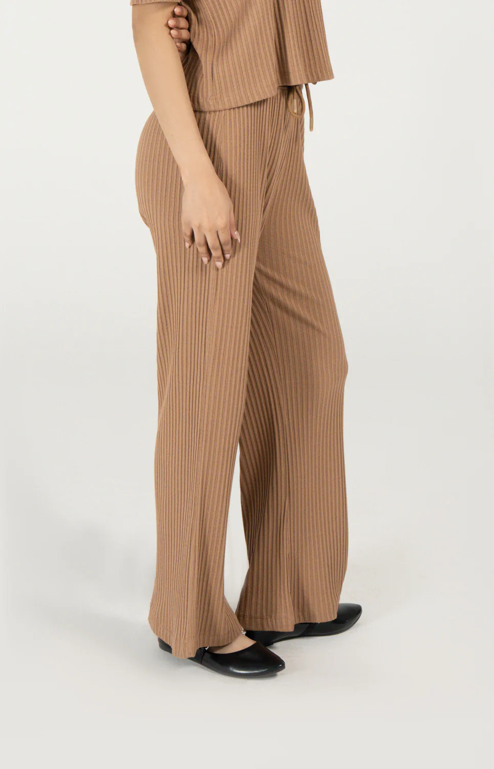 TEXTURED WIDE LEG TROUSER - Image 2