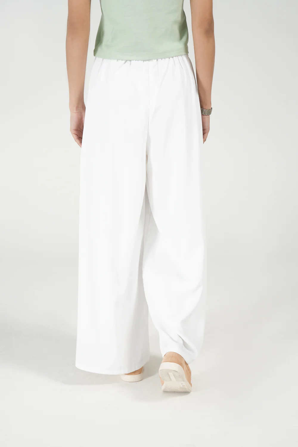 WIDE LEG PLEATED PANTS WITH DRAW CORDS - Image 3