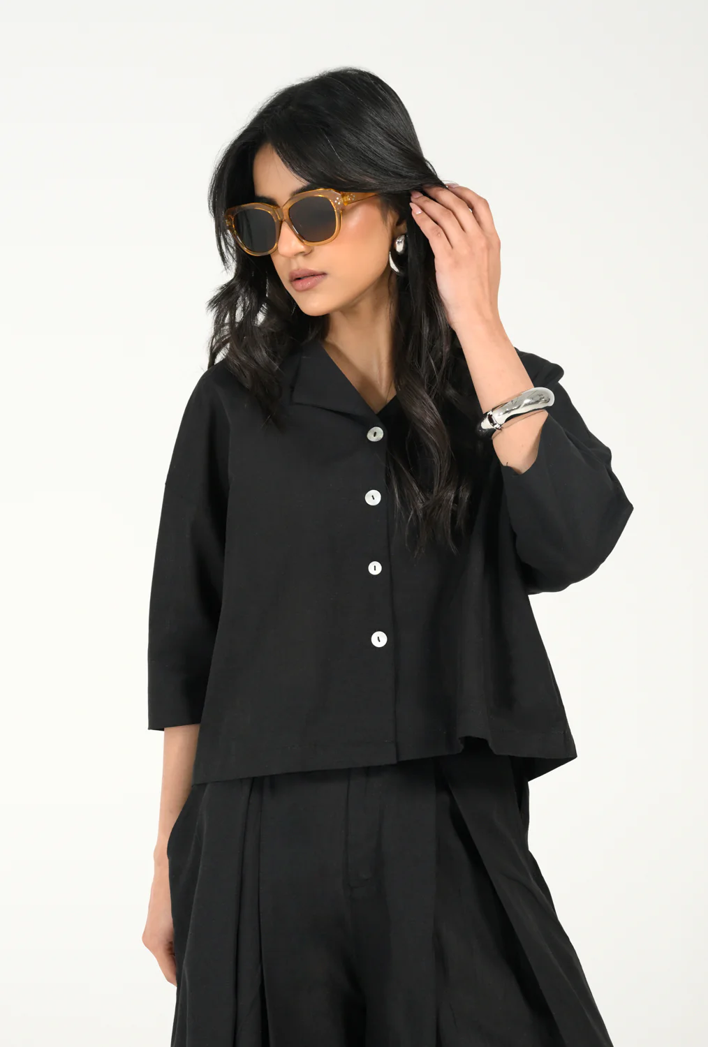 CROPPED BUTTON DOWN TOP - Image 3