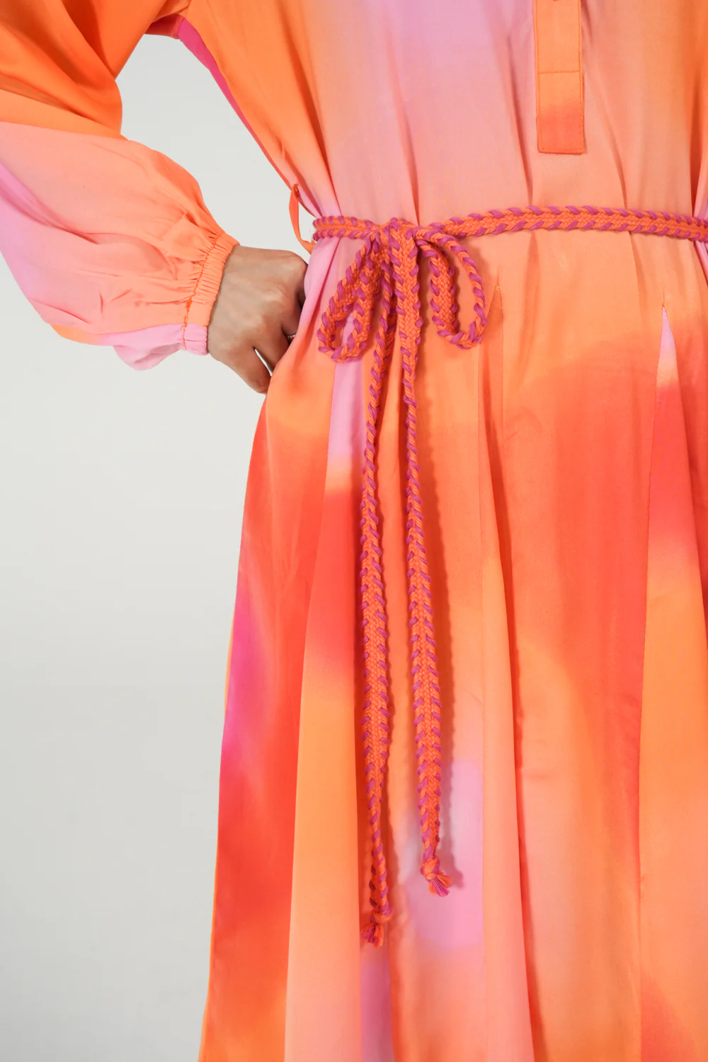 BELTED LONG DRESS - Image 2